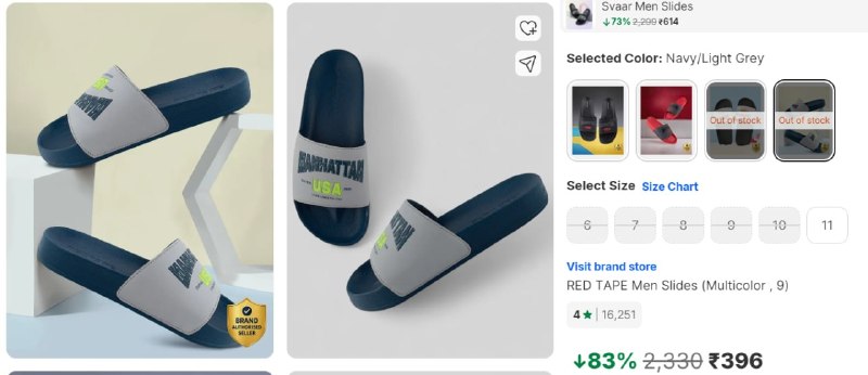 Flipkart | Red Tape Men Slides @396

🔗
