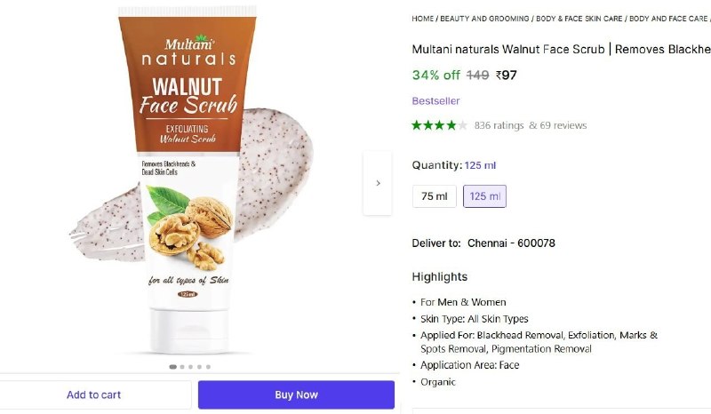 🔥  Face Scrub (125 ml) @ ₹97

🔗 https://bilty.co/pA8oxD