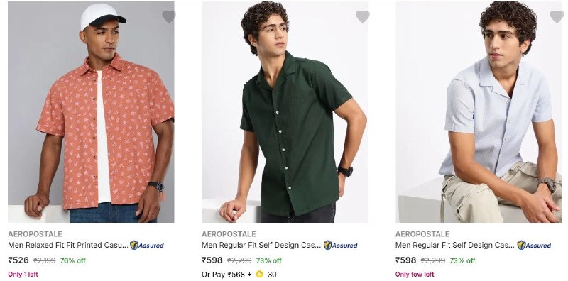 Flipkart Lowest : Men’s Casual Shirts Upto