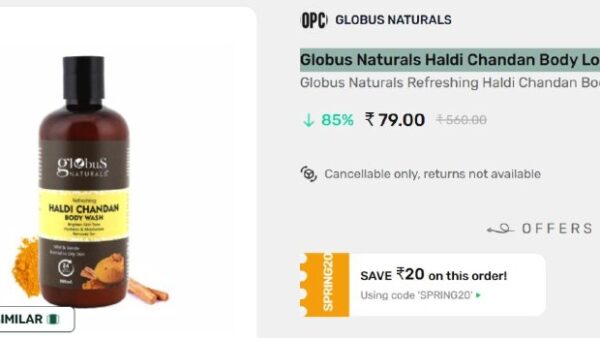 ONDC 85% Off Deals 🎉

Globus Naturals Haldi