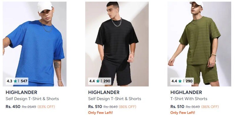 Myntra Loot : Highlander Men Clothing Starts