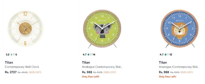 💥Myntra Loot 

▶️Titan Wall Clock at min.