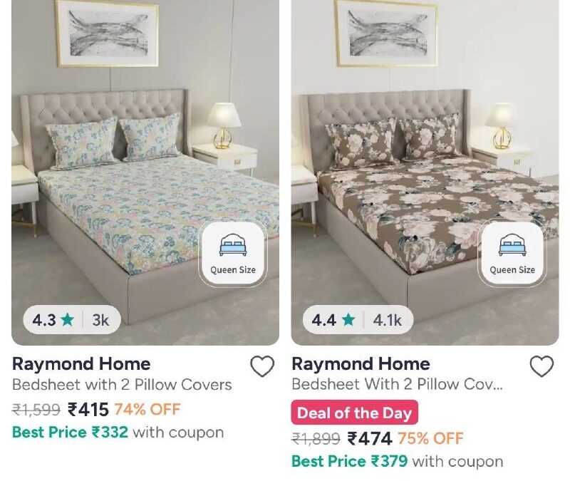 Myntra | Premium Bedsheet Deals !!!

1. Raymond