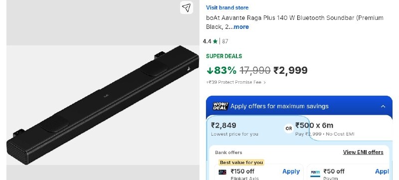 💥boAt Aavante 140 W Bluetooth Soundbar 

💰Deal
