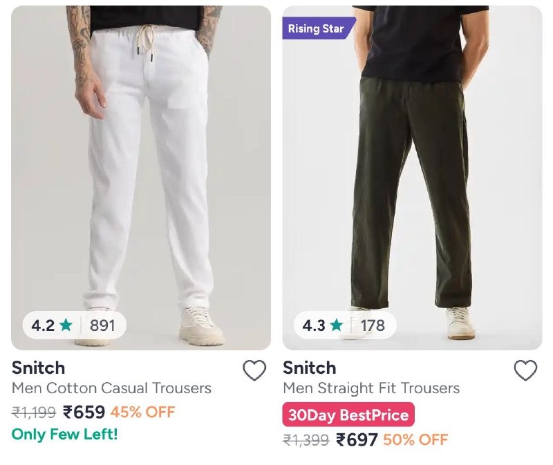 Myntra Loot : Snitch Men’s Cargo Trousers