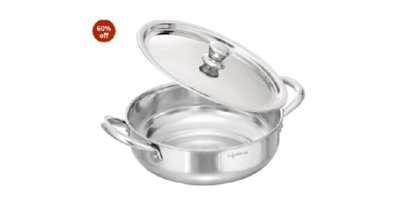 💥Lifelong Stainless Steel Kadhai with Lid |