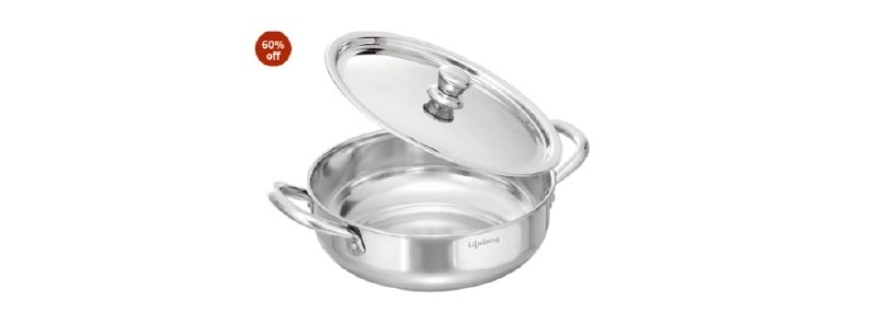 💥Lifelong Stainless Steel Kadhai with Lid |