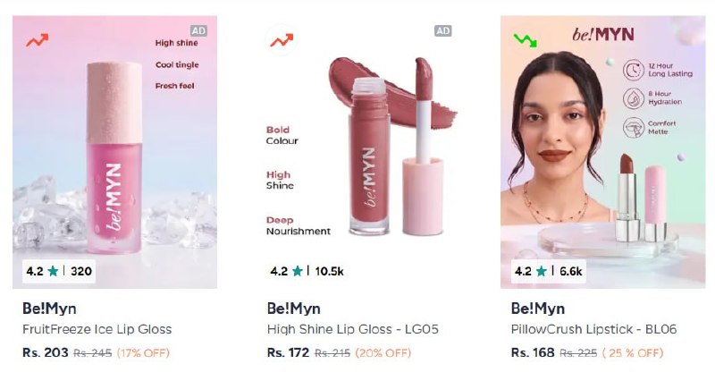 Myntra | Be! myn Buy1Get1 deal.

🔗 Link