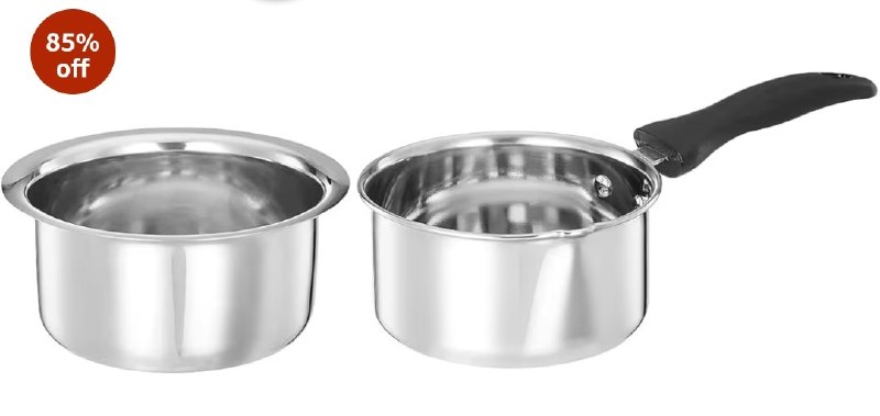 Solimo – 2 Pcs Stainless Steel Cookware