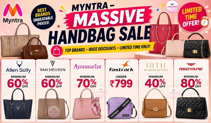 MYNTRA – MASSIVE HANDBAG SALE 🔥

 Allen