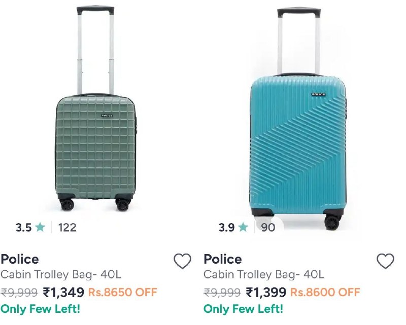 Myntra Loot : Police Luggage Upto 85%