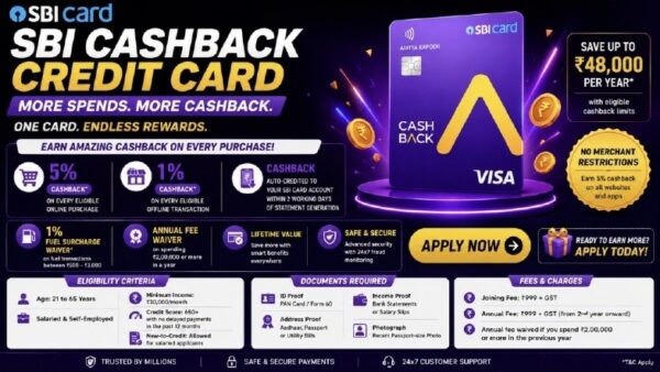 💳 SBI Cashback Credit Card – Earn