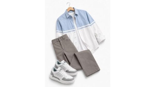 Shirt @ ₹299
https://amzn-to.co/6Stq6G

Chinos @ ₹431
https://amzn-to.co/tl2wV4

Sneakers @ ₹734
https://amzn-to.co/zW2dBf