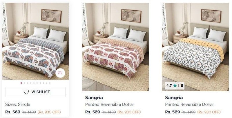 Myntra | Premium Pure Cotton Blankets Quilts