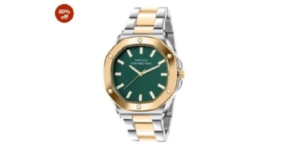 💥French Connection DUOLUXE Green Dial Stainless Steel