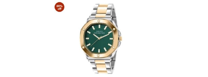 💥French Connection DUOLUXE Green Dial Stainless Steel