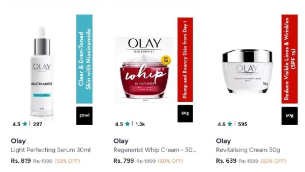 💥Myntra : 60-65% Off On Olay Beauty