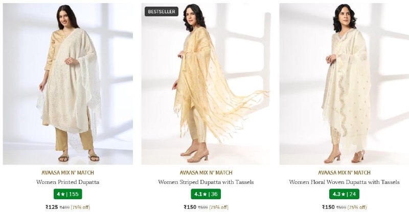 💥Ajio | Branded Women-Dupattas Starting  just